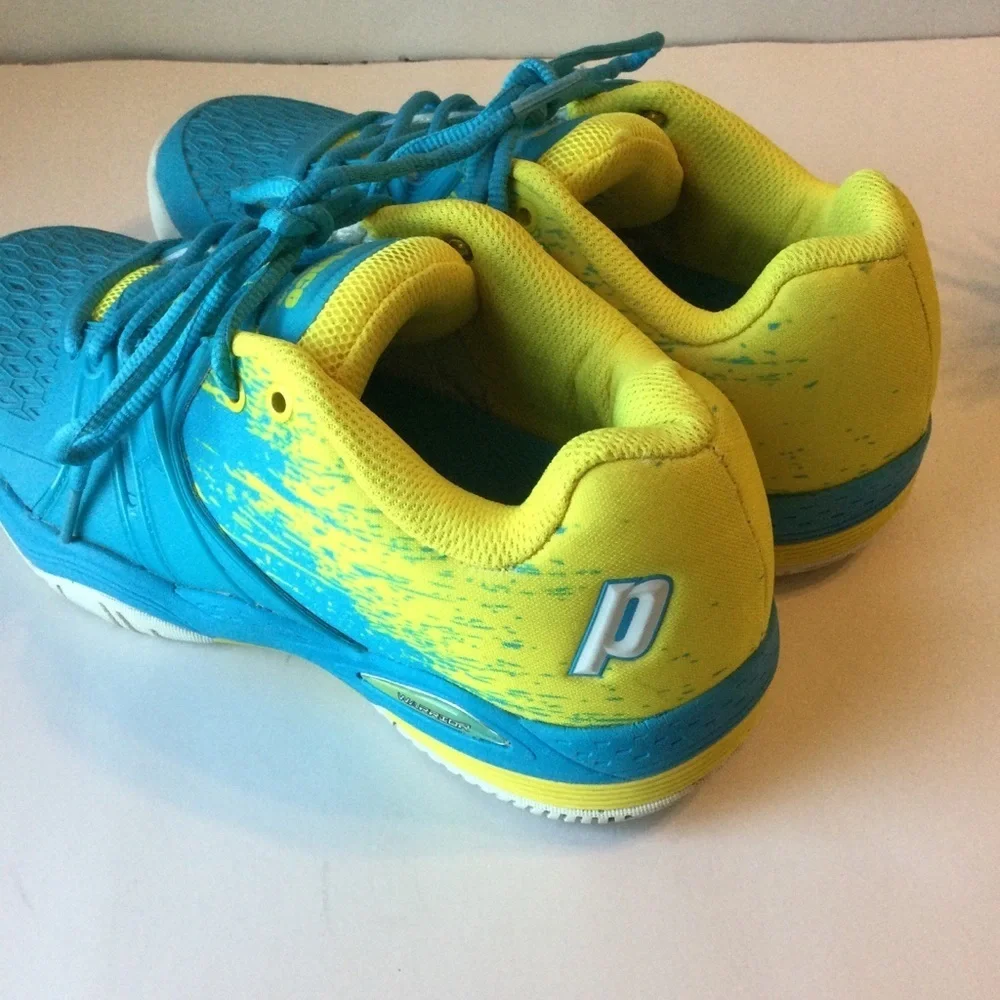 Prince Warrior Lite Shock Eraser Blue and Yellow Casual Athletic Sneakers Size 9